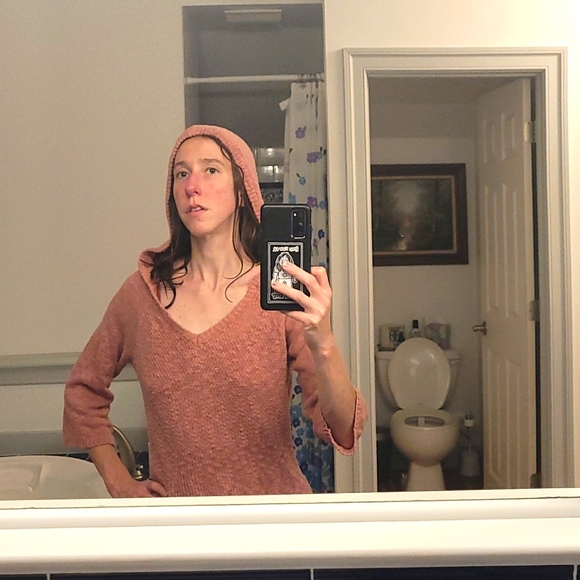 American Rag ◇ Knit Pullover Hoodie Top ◇ - Picture 2 of 6